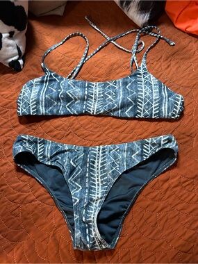 Target Blue and White Tribal Print Bikini Set